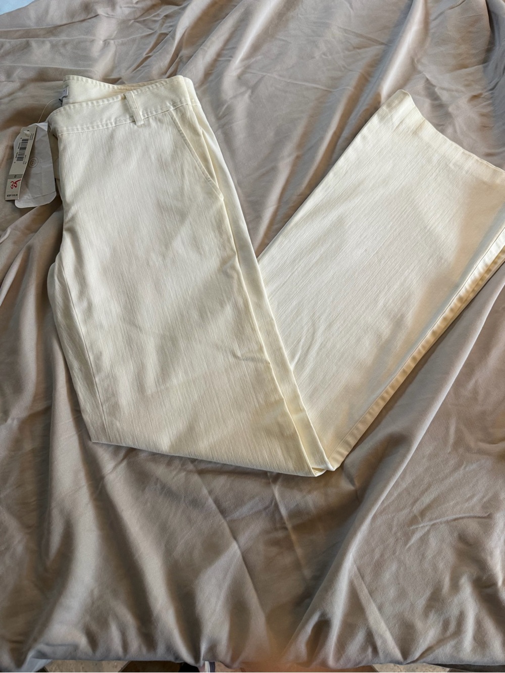 NWT Laundry by Shelli Segal Ivory Wide Leg Pants Size 0 32” Inseam